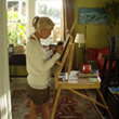 Artist Karen Talbot at Easel in Laguna Beach, California